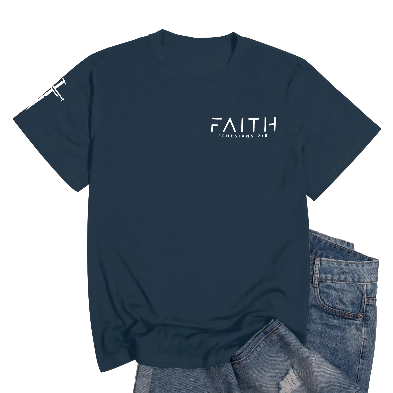 Christian Shirts:Faith Cross Printed T-Shirts