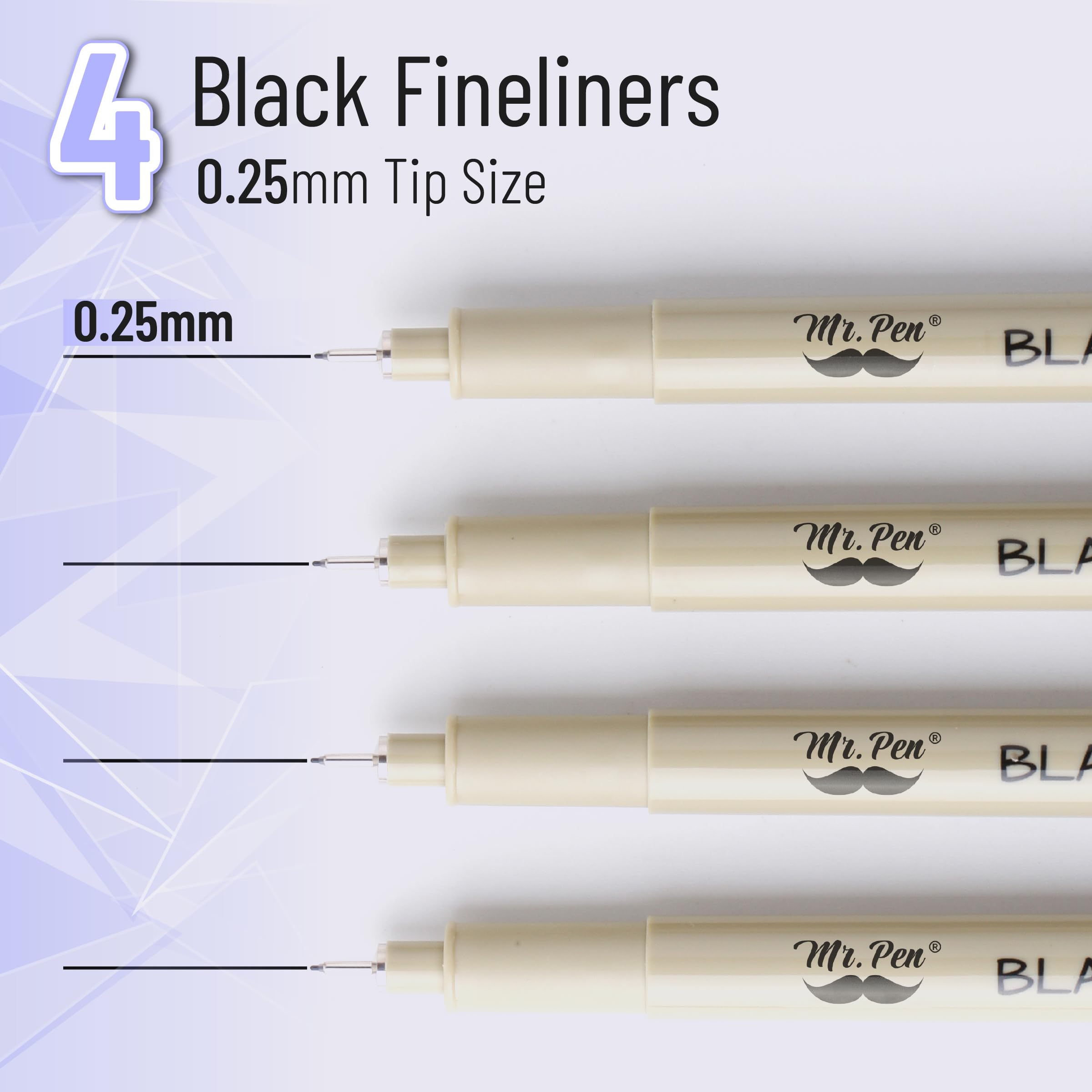 Black Fineliners, 4,8,12 Packs, Bible Pens No Bleed