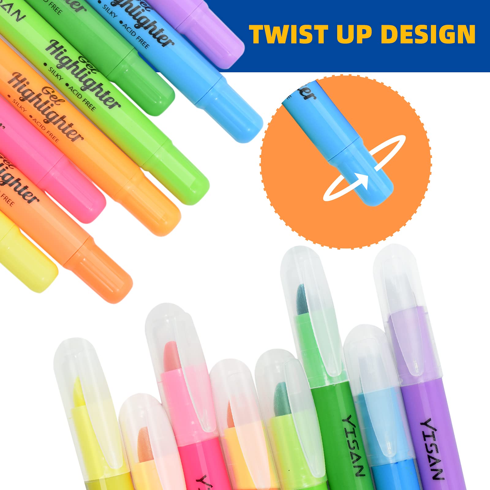 YISAN Bible Highlighters No Bleed Gel Highlighter