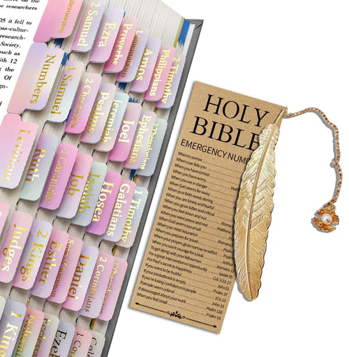 Bible Index Tabs & Metal Bookmark