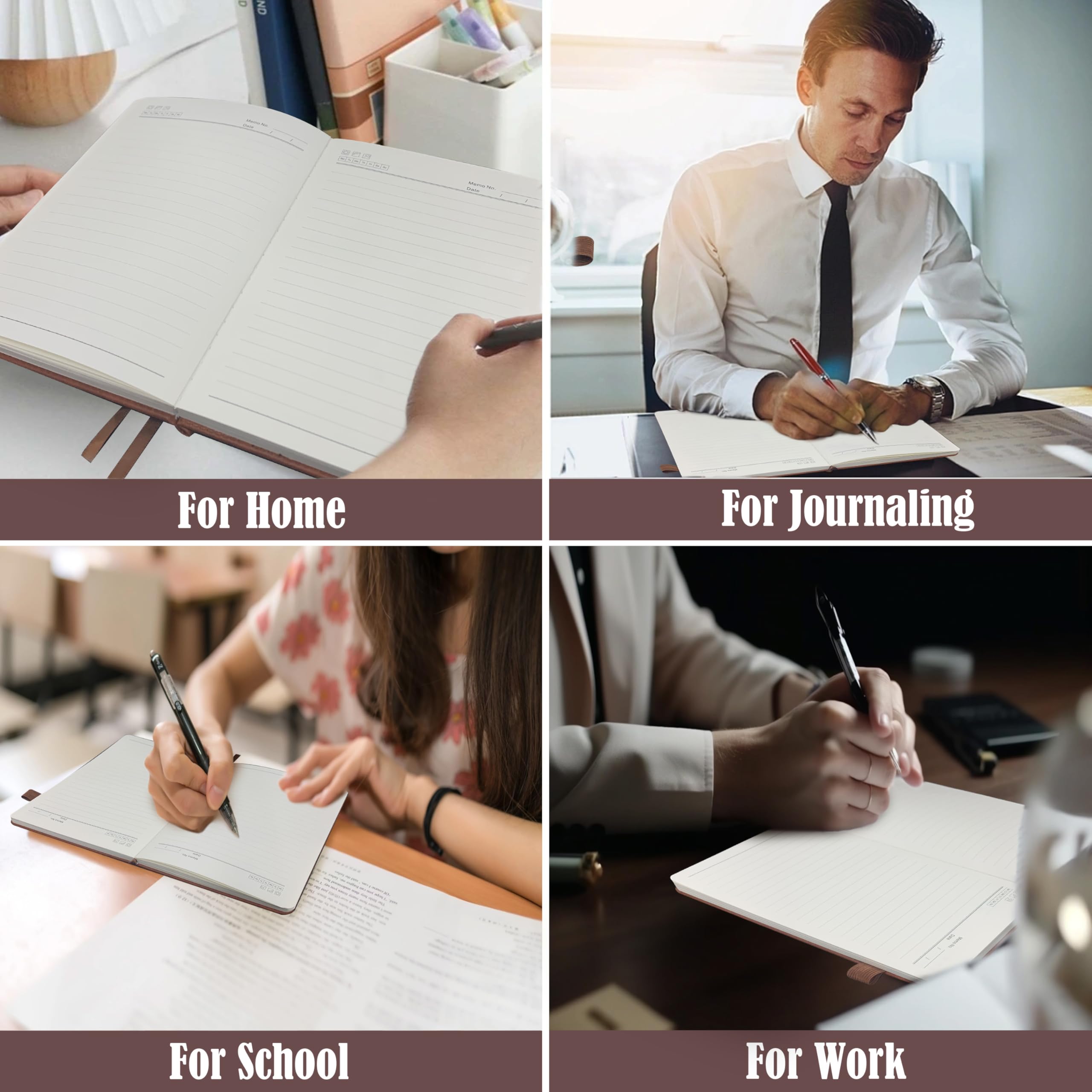 Notebook Journal 2 Pack, A5 Leather Notebooks