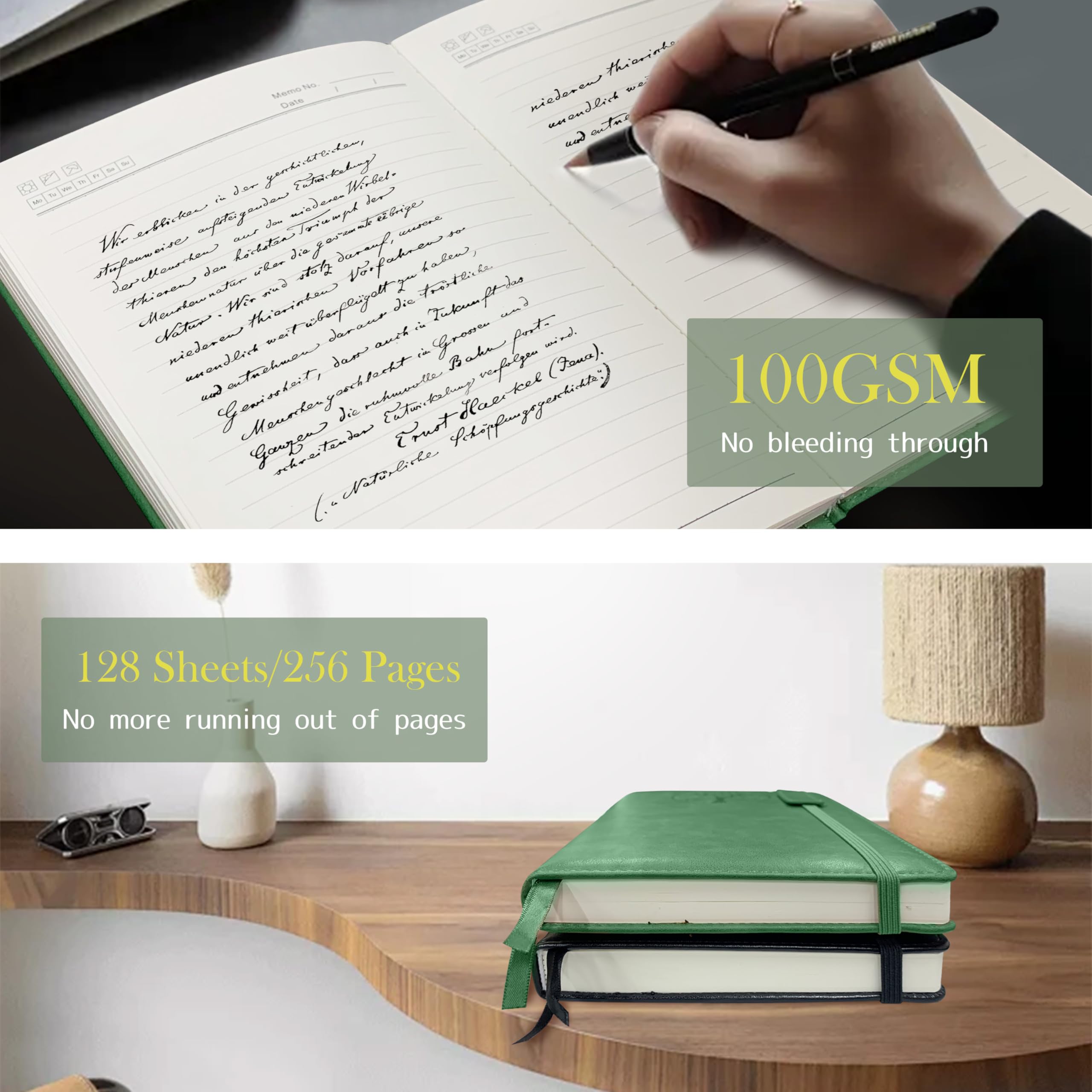 Notebook Journal 2 Pack, A5 Leather Notebooks