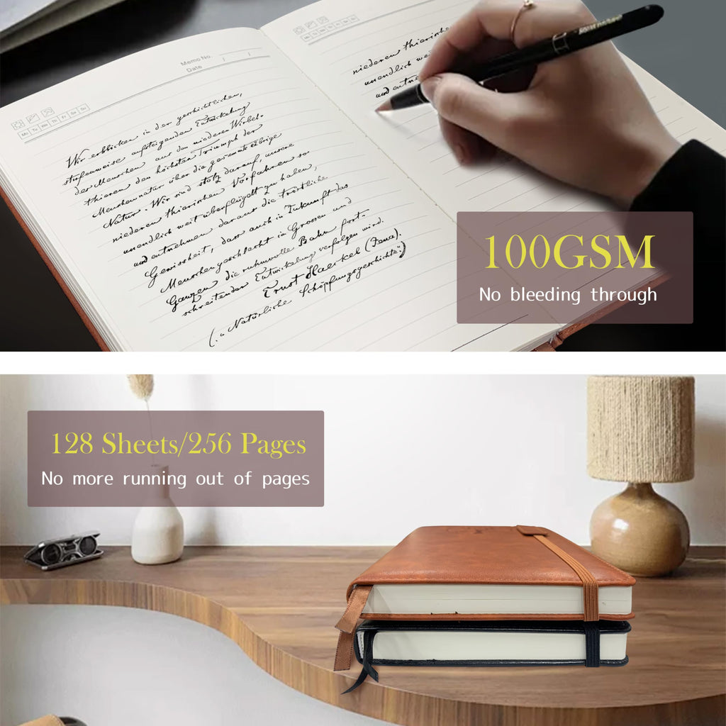 Notebook Journal 2 Pack, A5 Leather Notebooks