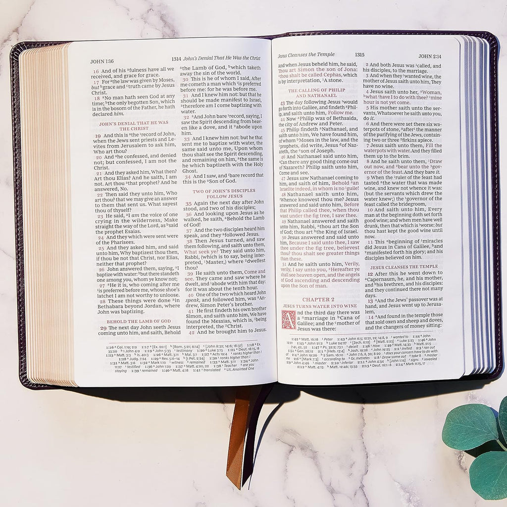 KJV, Personal Size Reference Bible, Genuine Leather, Black